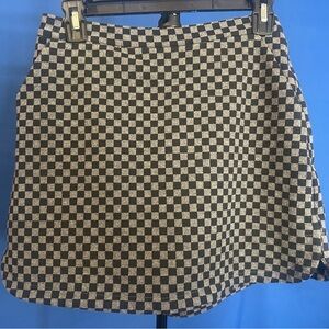Zara Black and Gray Checkered Girls Skort